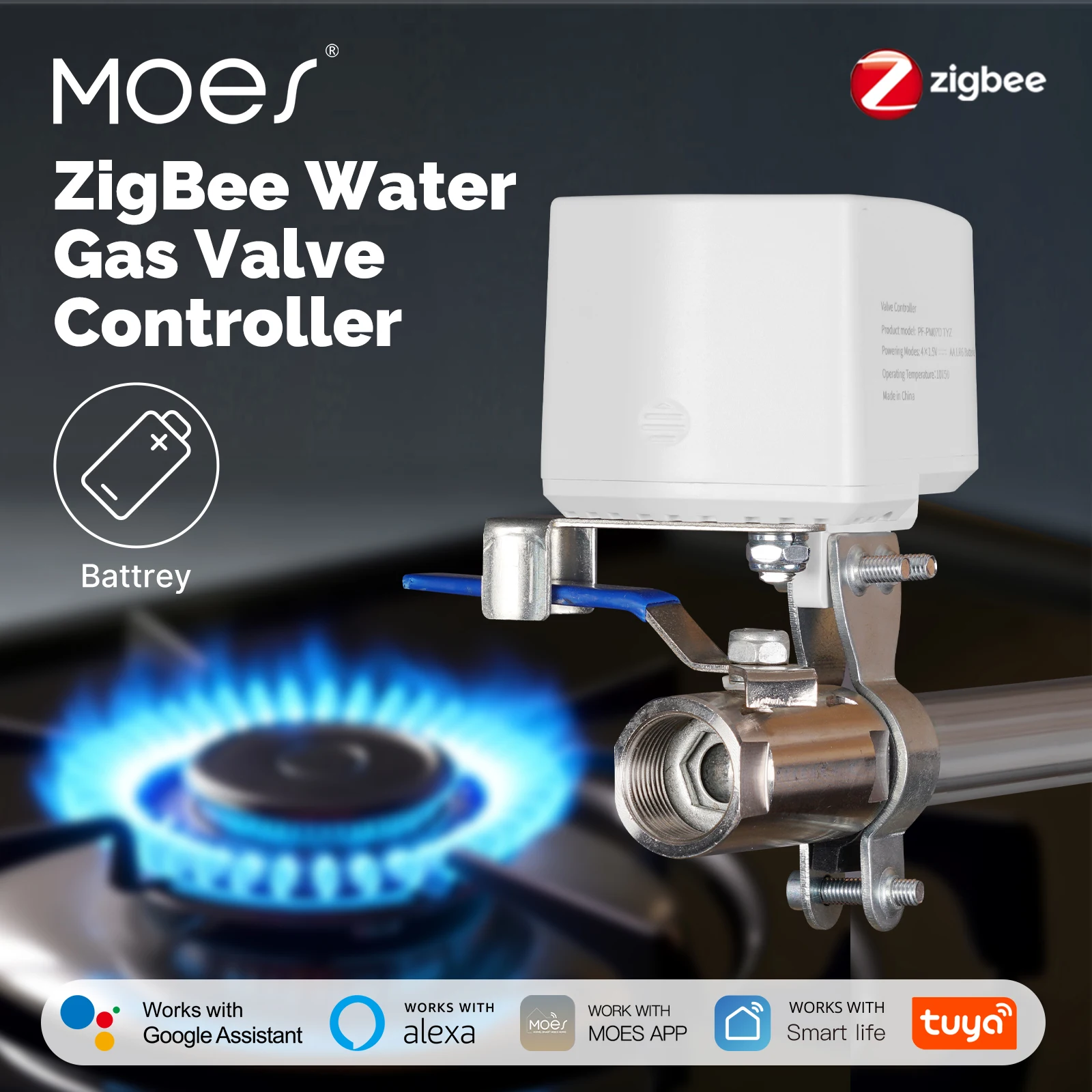 Smart Curtain Robot - MOES Tuya ZigBee Smart Battery Water