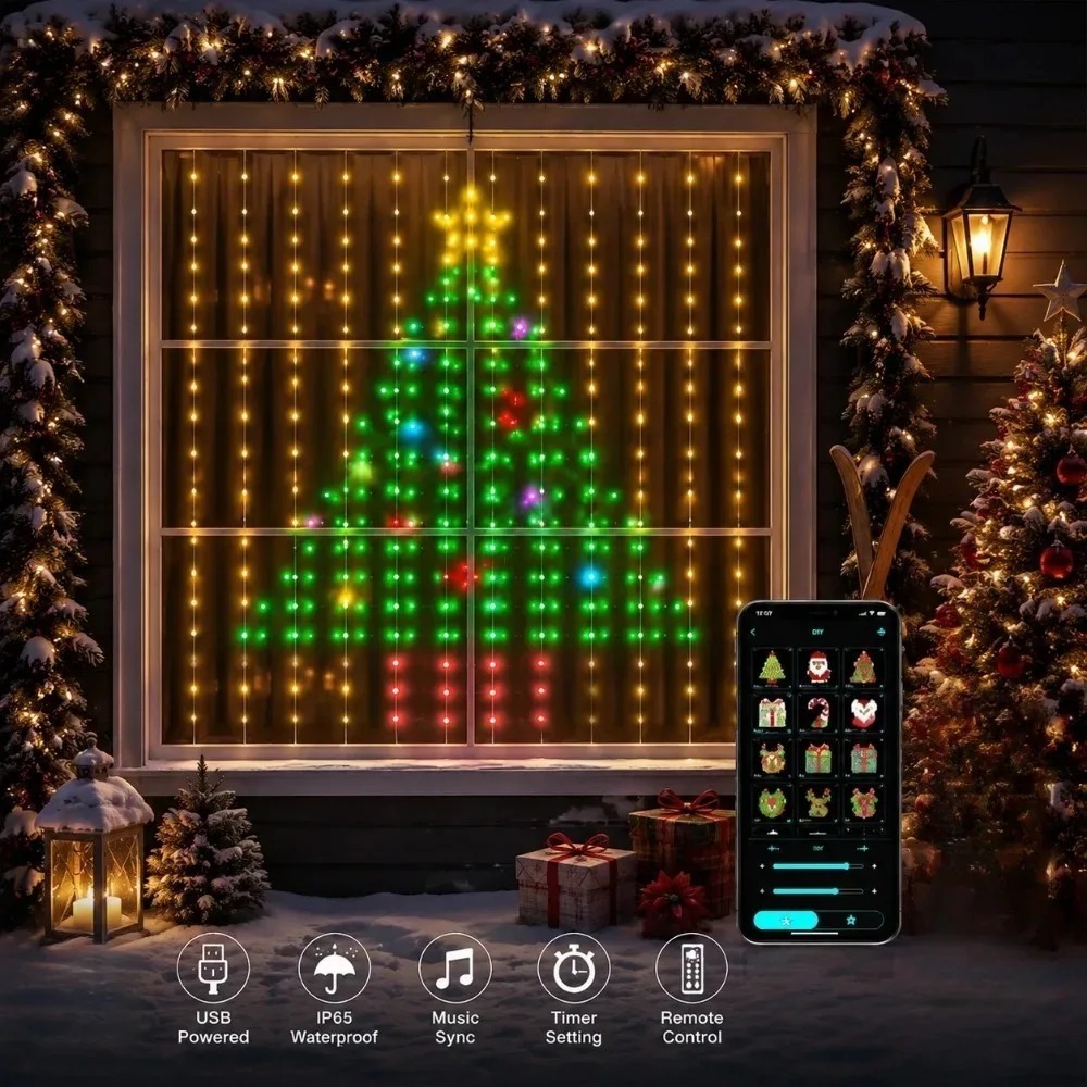 Smart Home Lighting - LED Pixel Gordijnverlichting Bluetooth APP Besturing