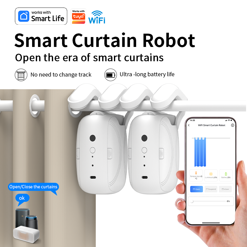 Smart Curtain Robot - 2 stuks Wi-Fi slimme gordijnrobot met