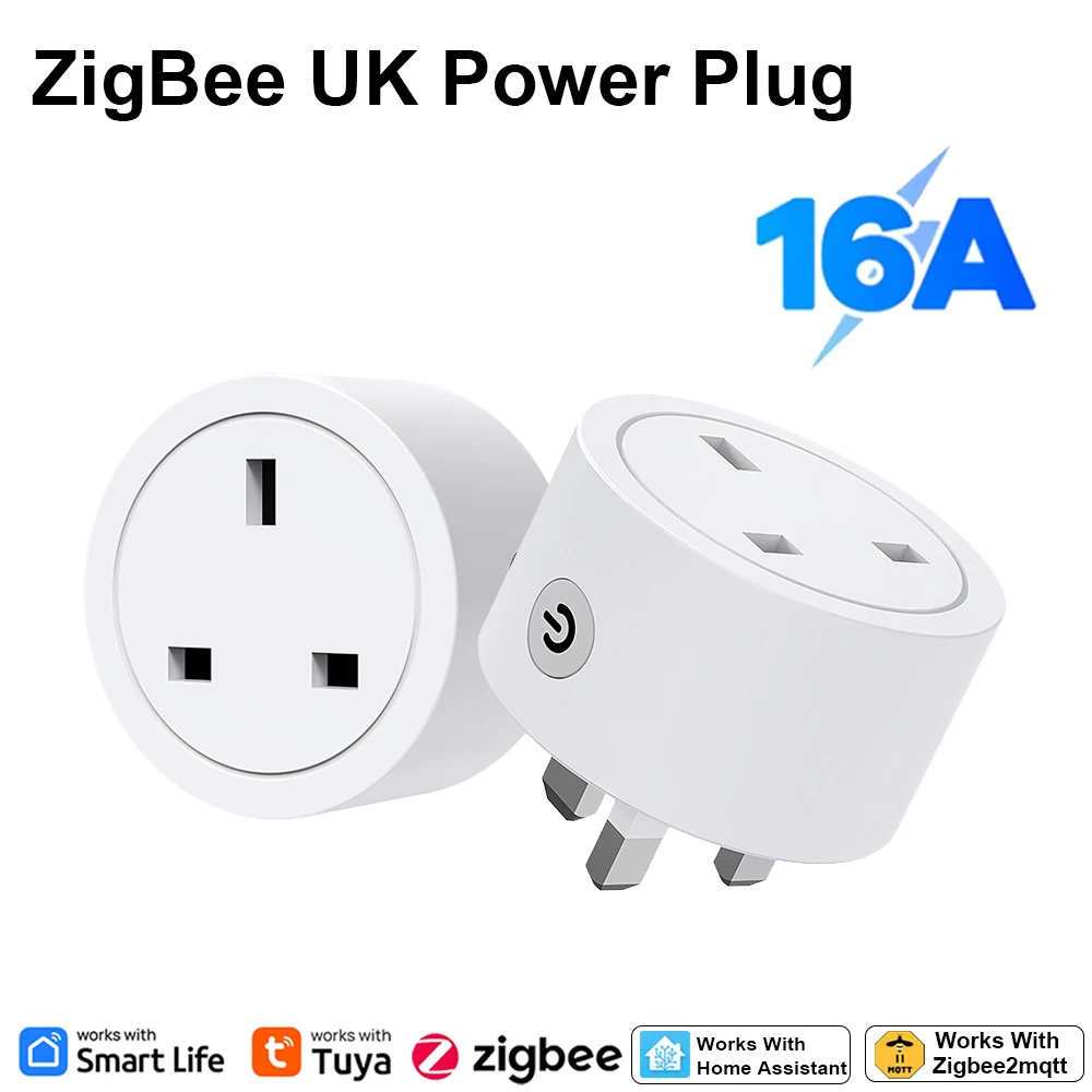 Smart Home Zigbee - Zigbee Smart Plug 16A UK-stekker, werkt
