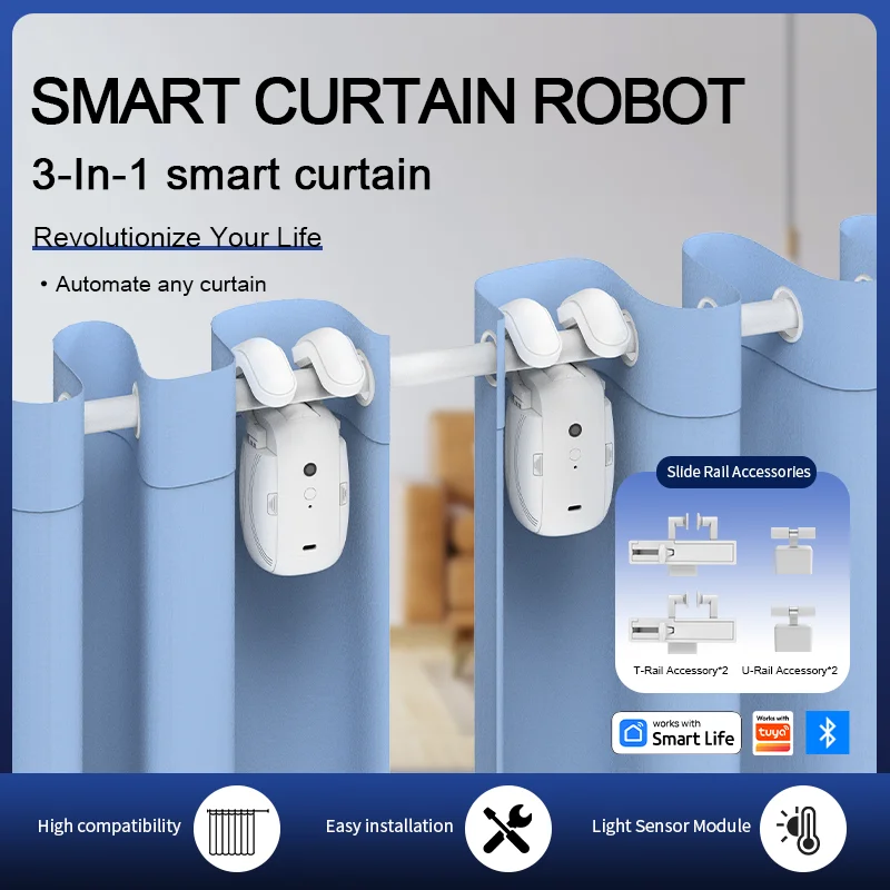 Smart Curtain Robot - Slimme Bluetooth-gordijnrobot met korte afstandsdirecte verbinding,