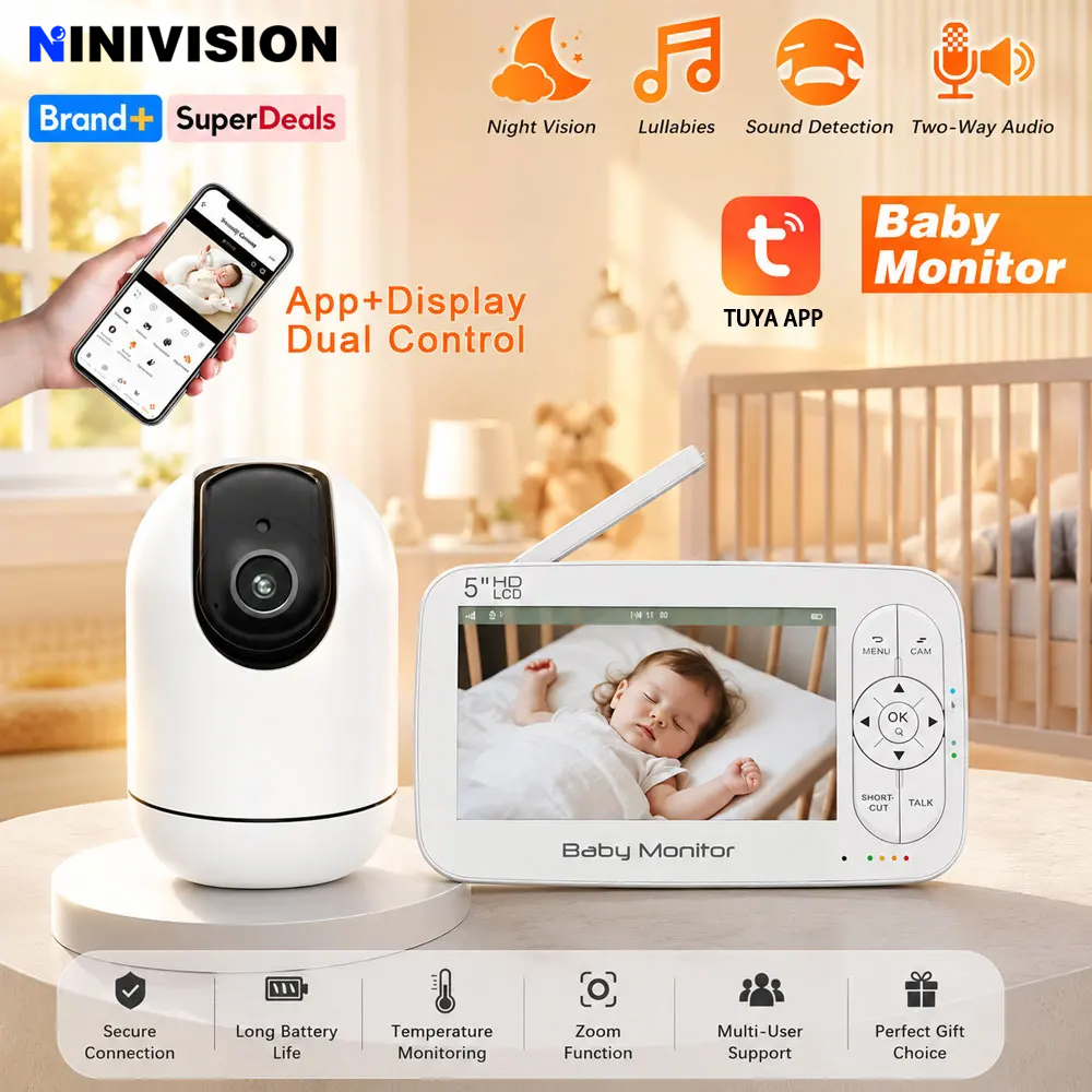 Smart Baby Night Light - Slimme WiFi Babyfoon met 5 inch