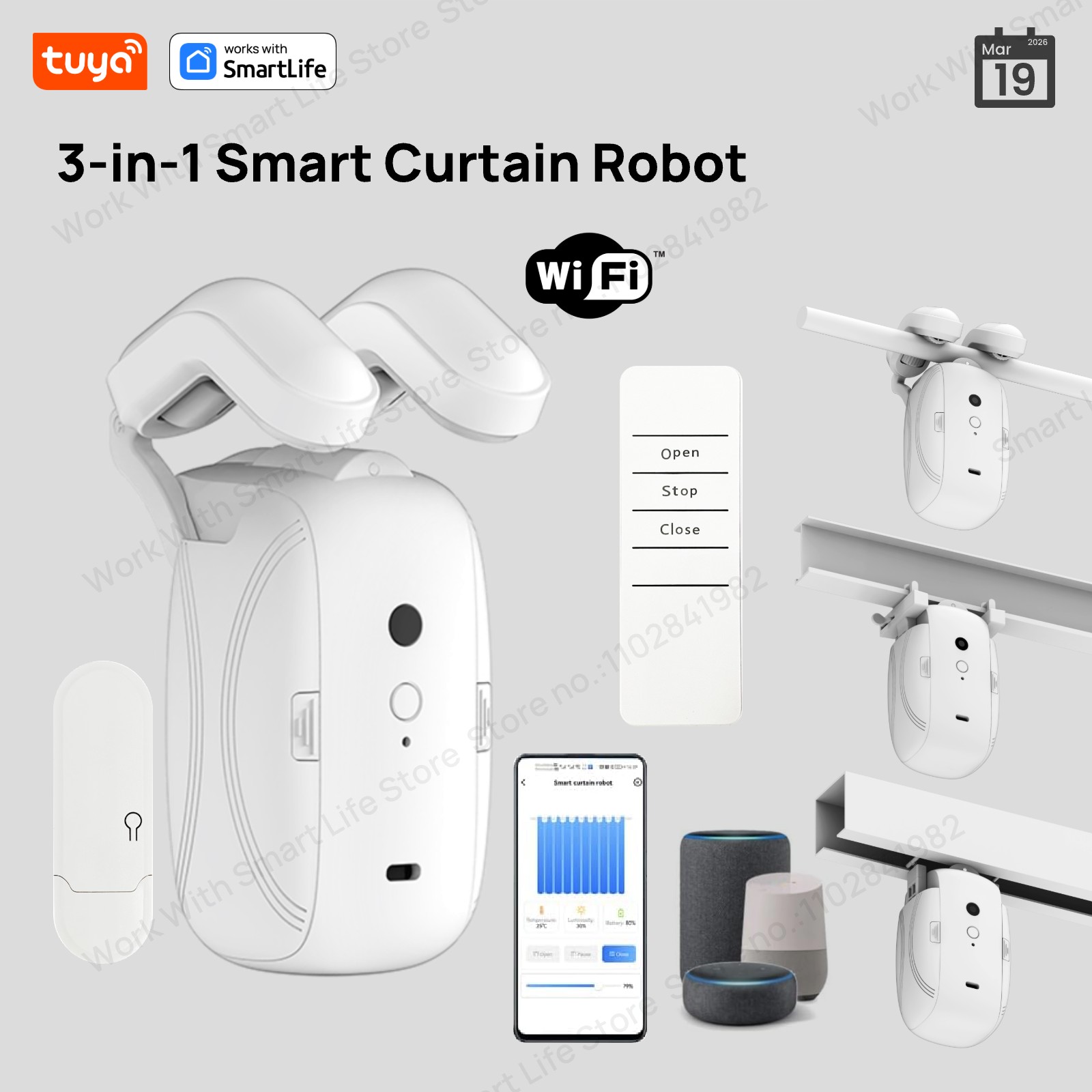 Smart Curtain Robot - 1/2 stuks Tuya Smart WiFi gordijnrobot