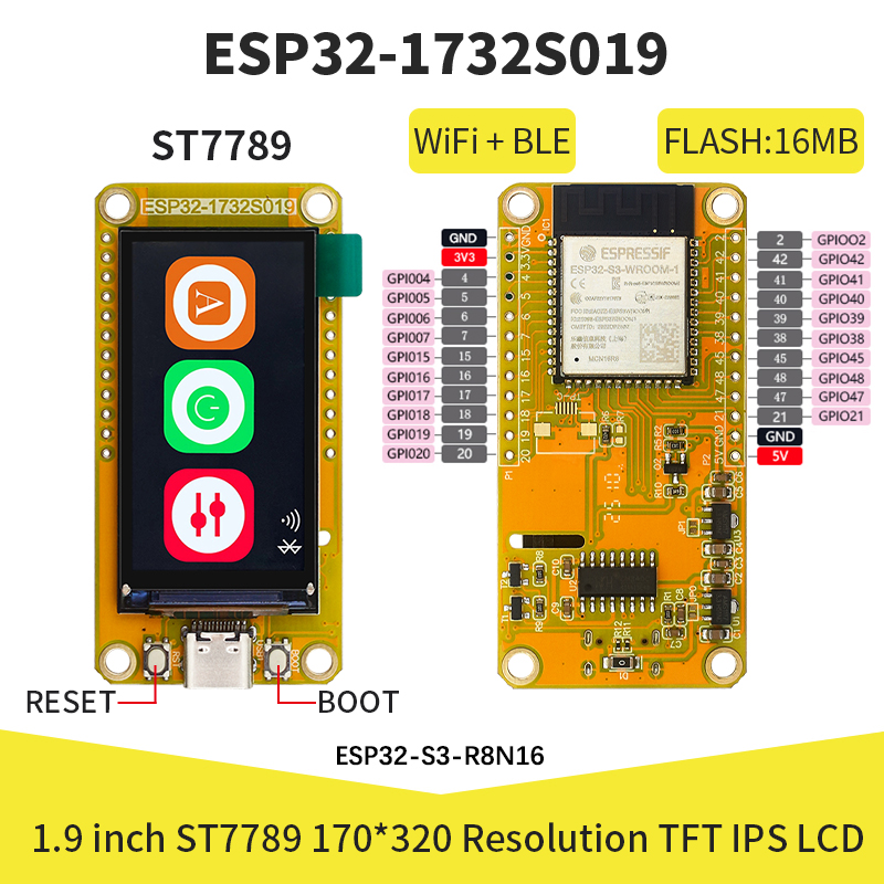 Smart Home Arduino - ESP32-S3 1,9 inch IPS LCD 170*320