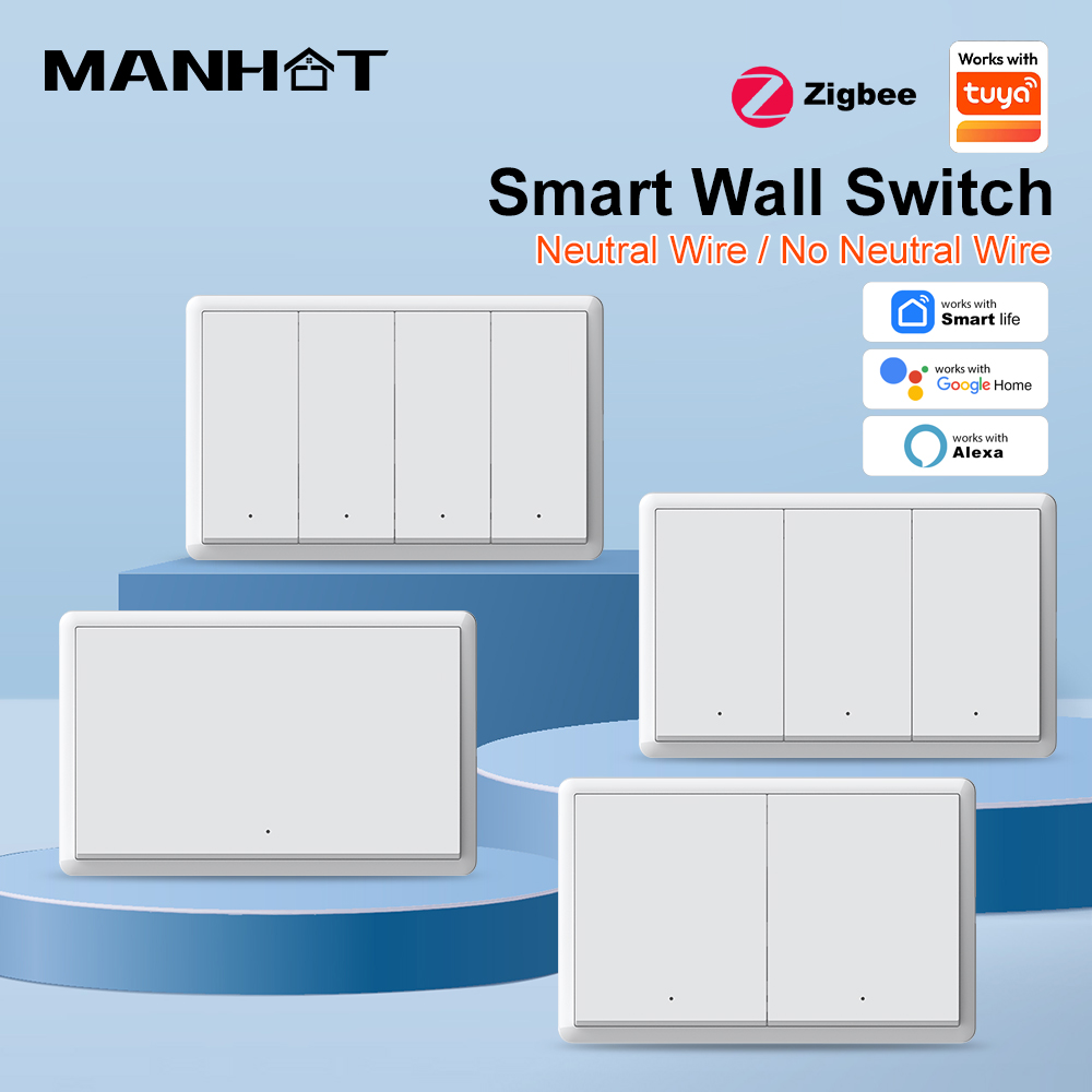 Tuya Smart Switch - MANHOT ZigBee3.0 Smart Switch Geen neutrale