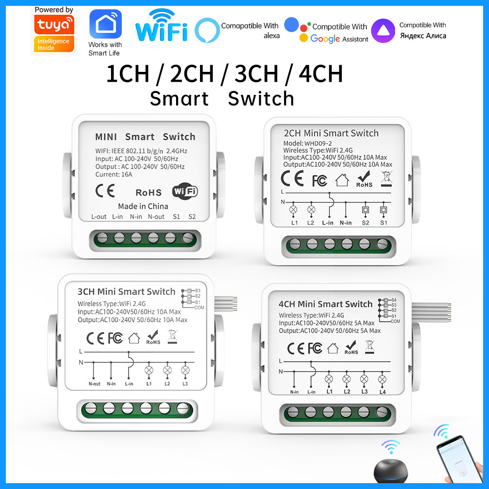Tuya WiFi Smart Switch 1/2/3/4 - Smart Home Sistem recensie en prijs