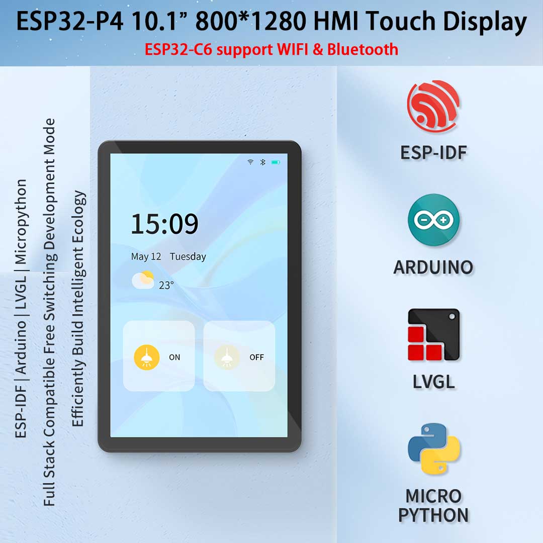 ESP32-P4 10.1 inch 800*1280 IP - Smart Home Arduino recensie en prijs