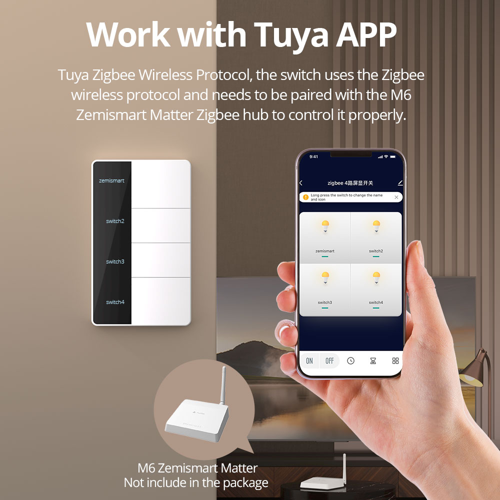 1234 Gang US Type Zigbee Push  - Smart Home Zigbee recensie en prijs