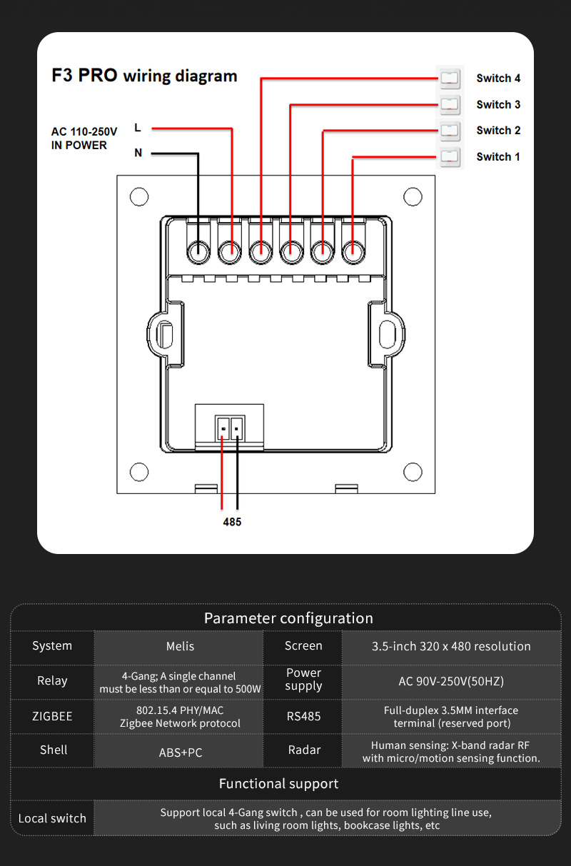 F3 Pro 3,5 inch IPS touchscree - Smart Home Zigbee recensie en prijs